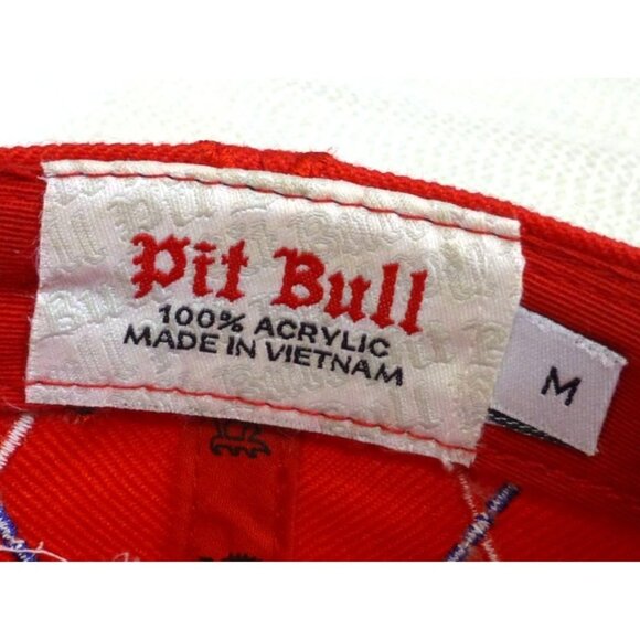 Atlanta Themed Big A Hat Red & Blue Diamond Pattern Baseball Cap By Pit Bull Med - Picture 6 of 6